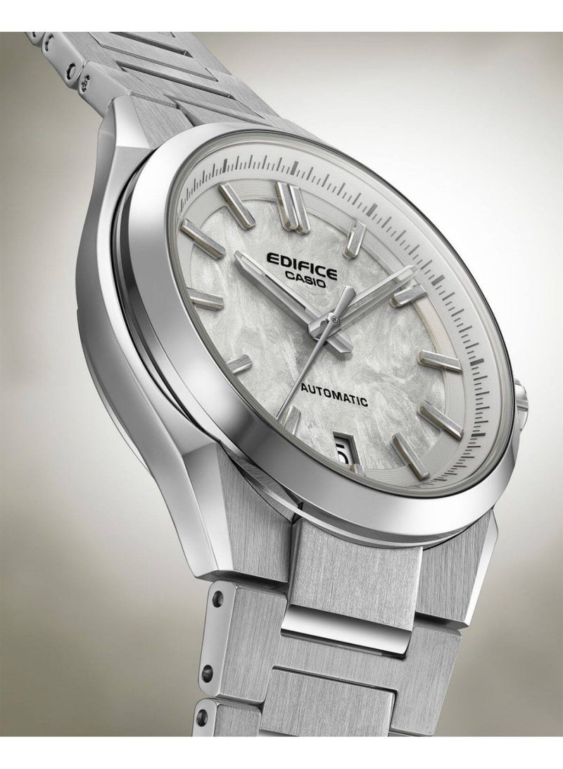 كاسيو Edifice Automatic Men’s Watch EFK-100YD-7A , 43.5 mm White Textured Dial & Silver Stainless Steel Bracelet, 100 m WR - Image 2